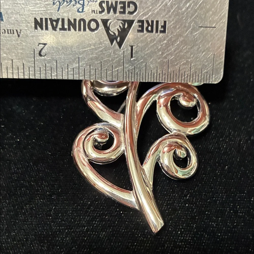 Vintage Silver Trifari Leaf feather Brooch